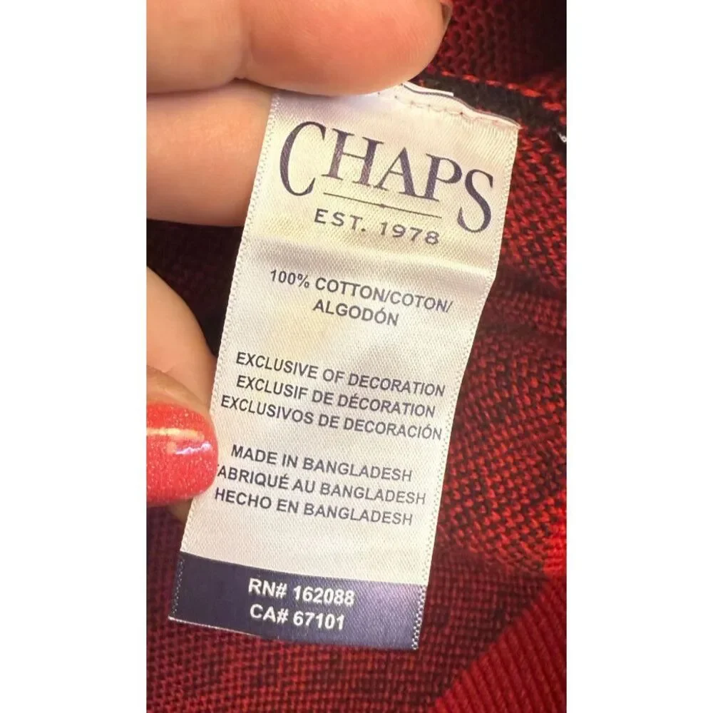 NWT Chaps Sweater Fair Isle Polar Bear All Over Design Crew Neck Pullover‎ Large